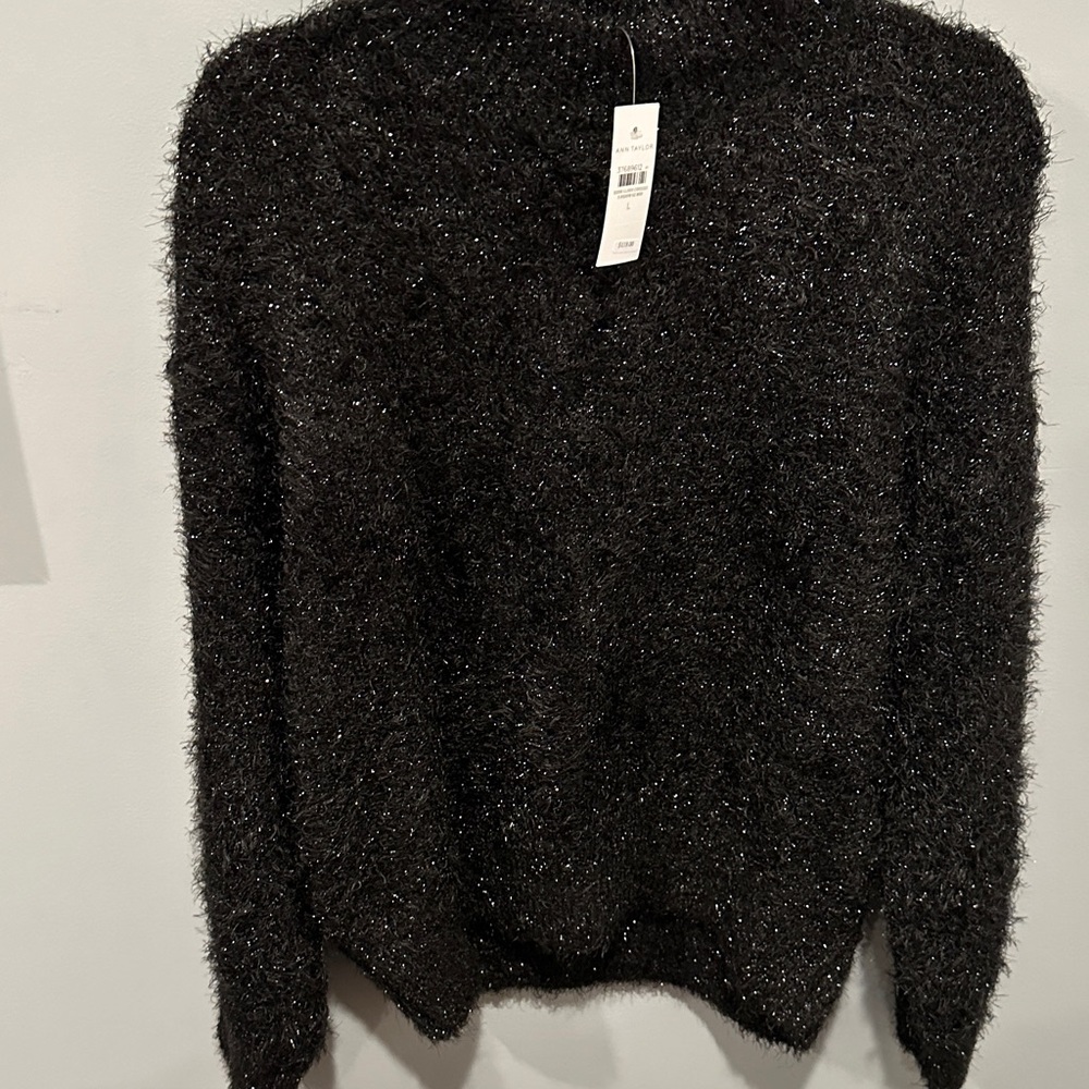 Ann Taylor Shimmering Black Sweater